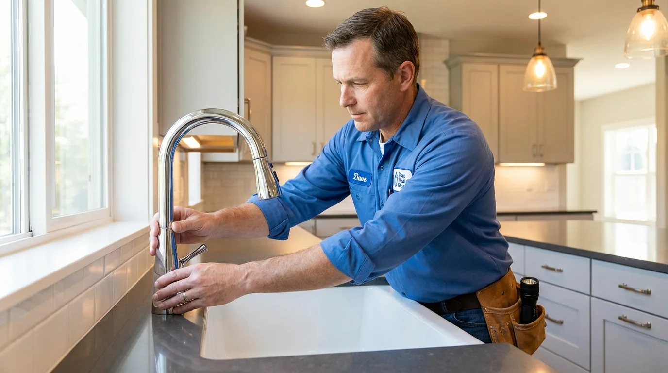 Kitchen faucet installation by Johns Plumbing LLC in Rome City