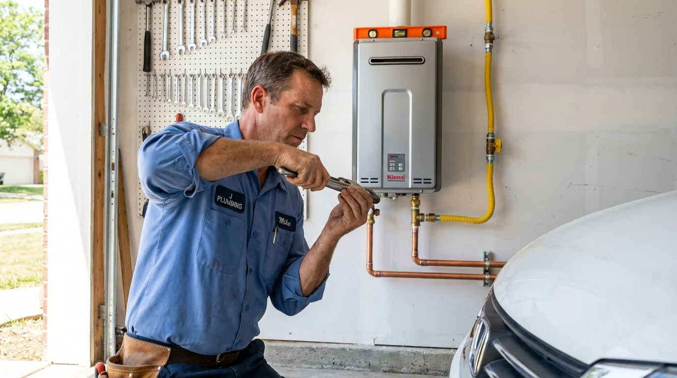 Tankless water heater installation by a Johns Plumbing LLC plumber in Rome City